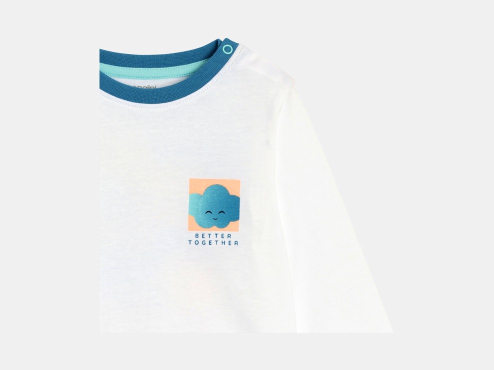 T-Shirt Wolke weiß Kleinkind Junge 2