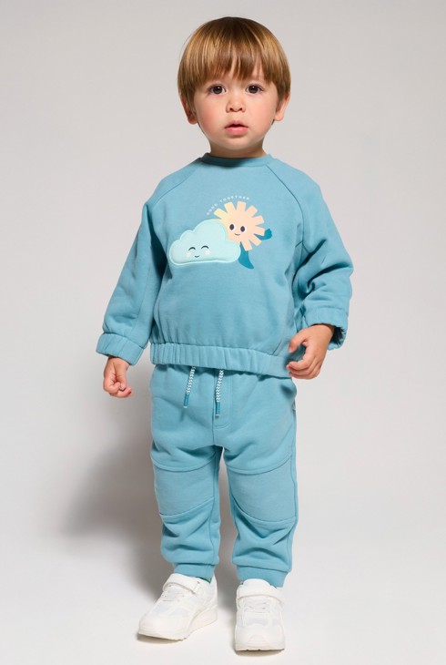 T-shirt blanc manches longues à motif bébé garçon 1