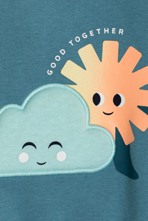 Sweatshirt Molton bestickt blau Kleinkind Junge 2