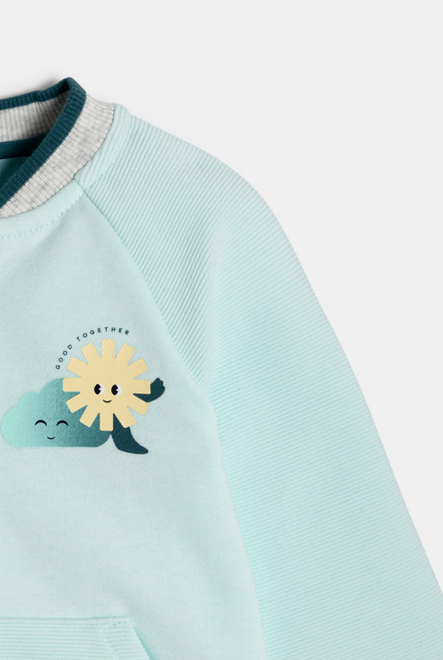 Gilet molleton zippé bleu clair bébé garçon