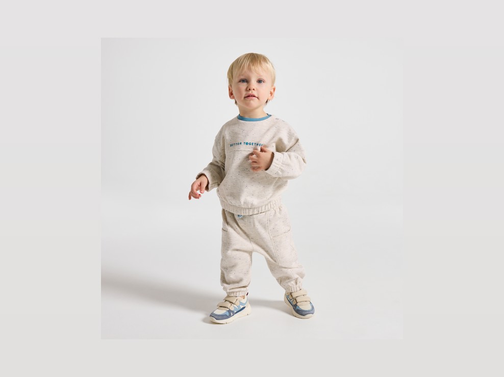 Jogginghose aus grauem Molton Kleinkind Junge 1