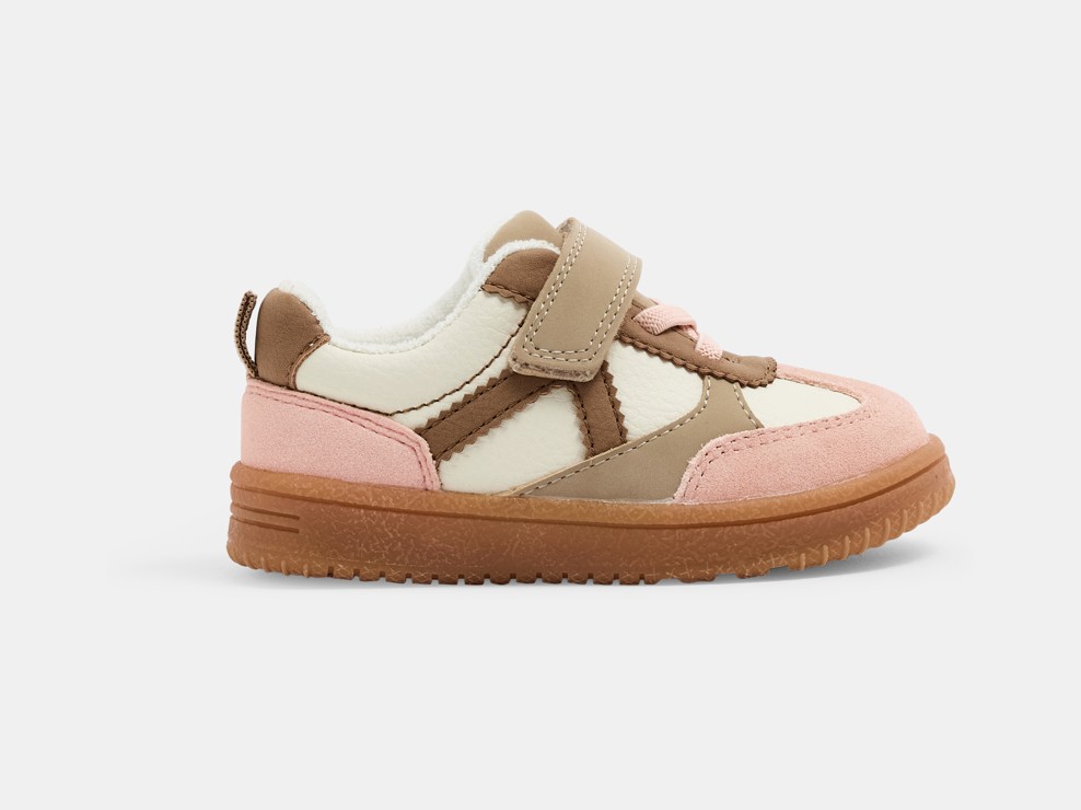 Roze lage sneakers met klittenband voor babymeisjes 1