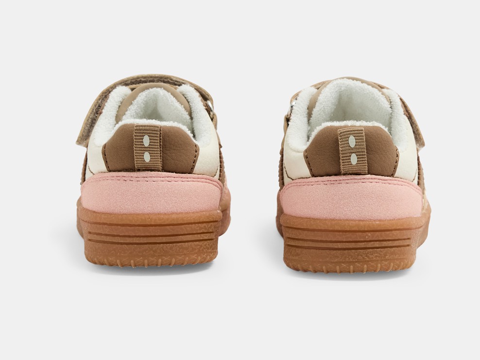 Roze lage sneakers met klittenband voor babymeisjes 2