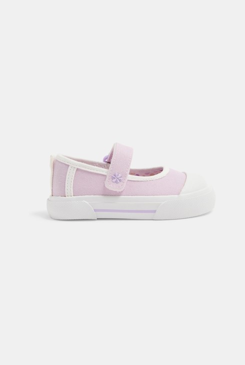 Ballerines toile violette bébé fille 1