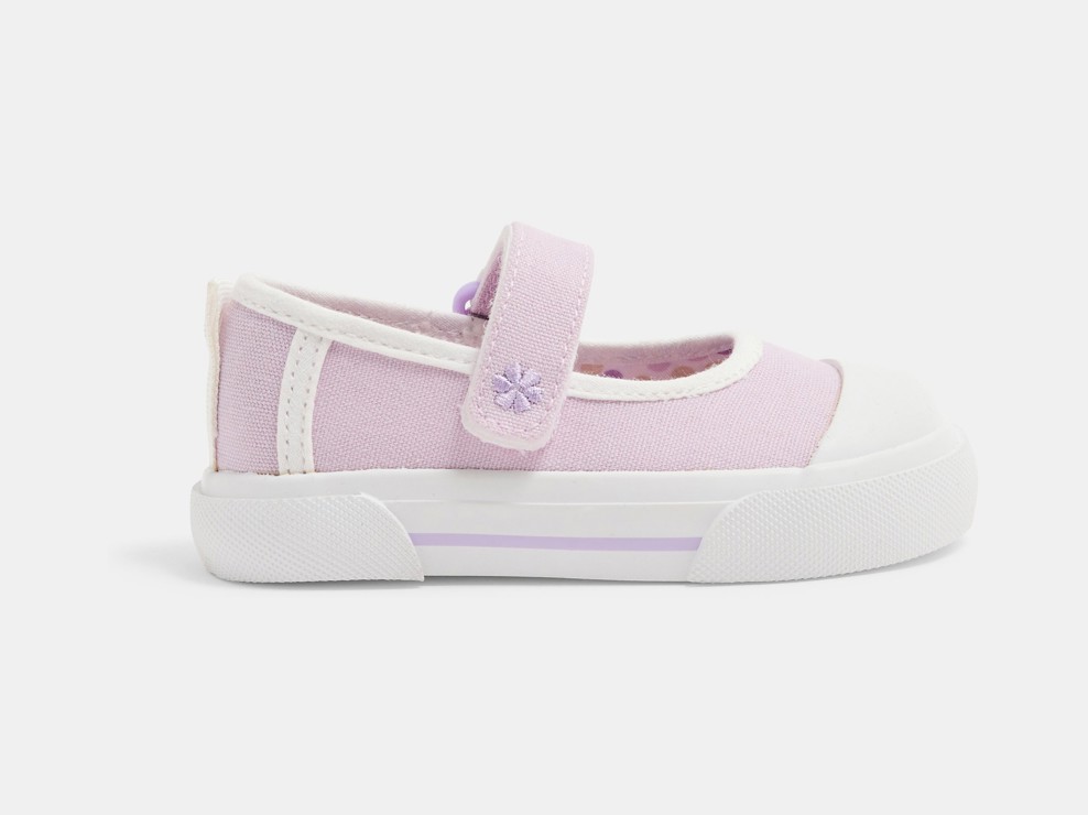 Ballerines toile violette bébé fille 1