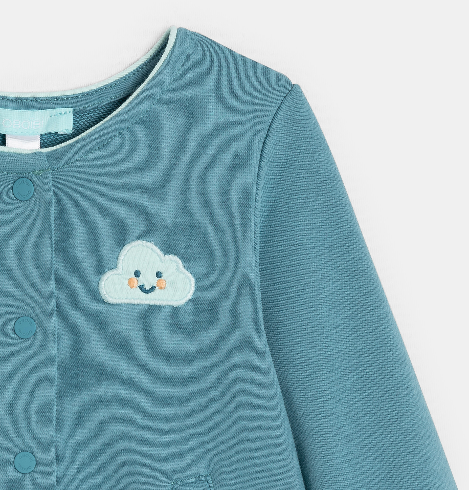 Blaues Fleece-Sweatshirt für kleine Mädchen 2