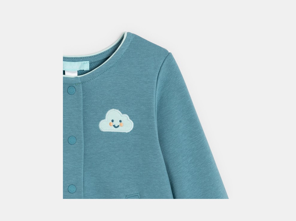 Blaues Fleece-Sweatshirt für kleine Mädchen 2