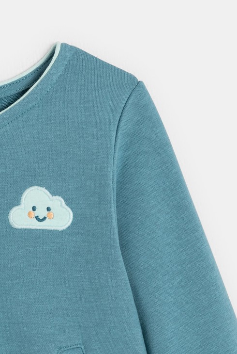 Blaues Fleece-Sweatshirt für kleine Mädchen 2