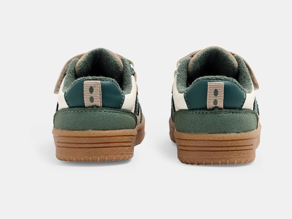 Basket basse à scratch vert bébé garçon 2