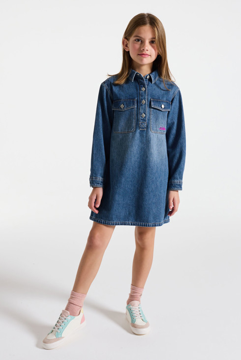 Blaues Denim-Kleid für Mädchen 1