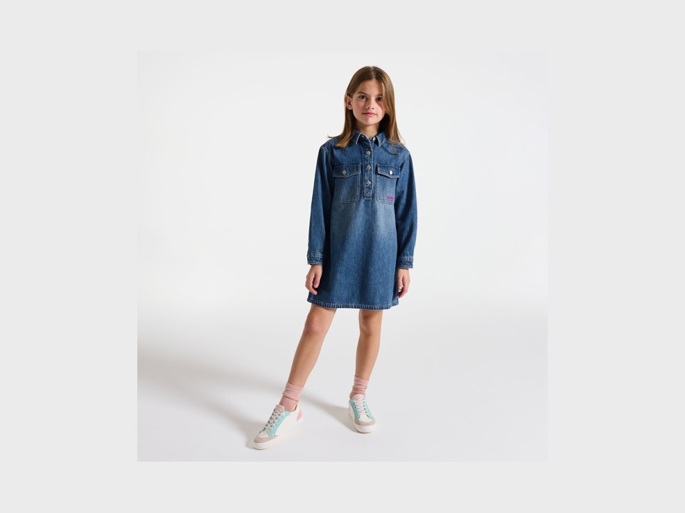 Blaues Denim-Kleid für Mädchen 1