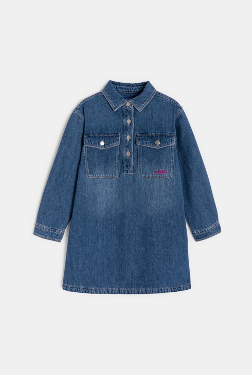 Blaues Denim-Kleid für Mädchen 2