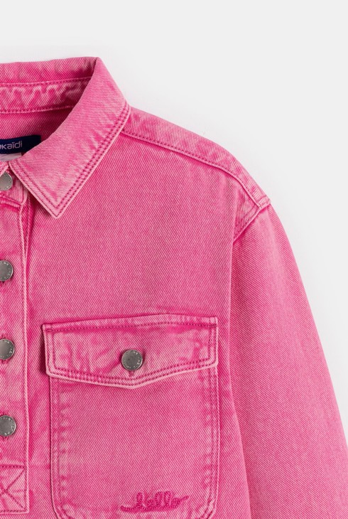 Robe en denim rose Fille