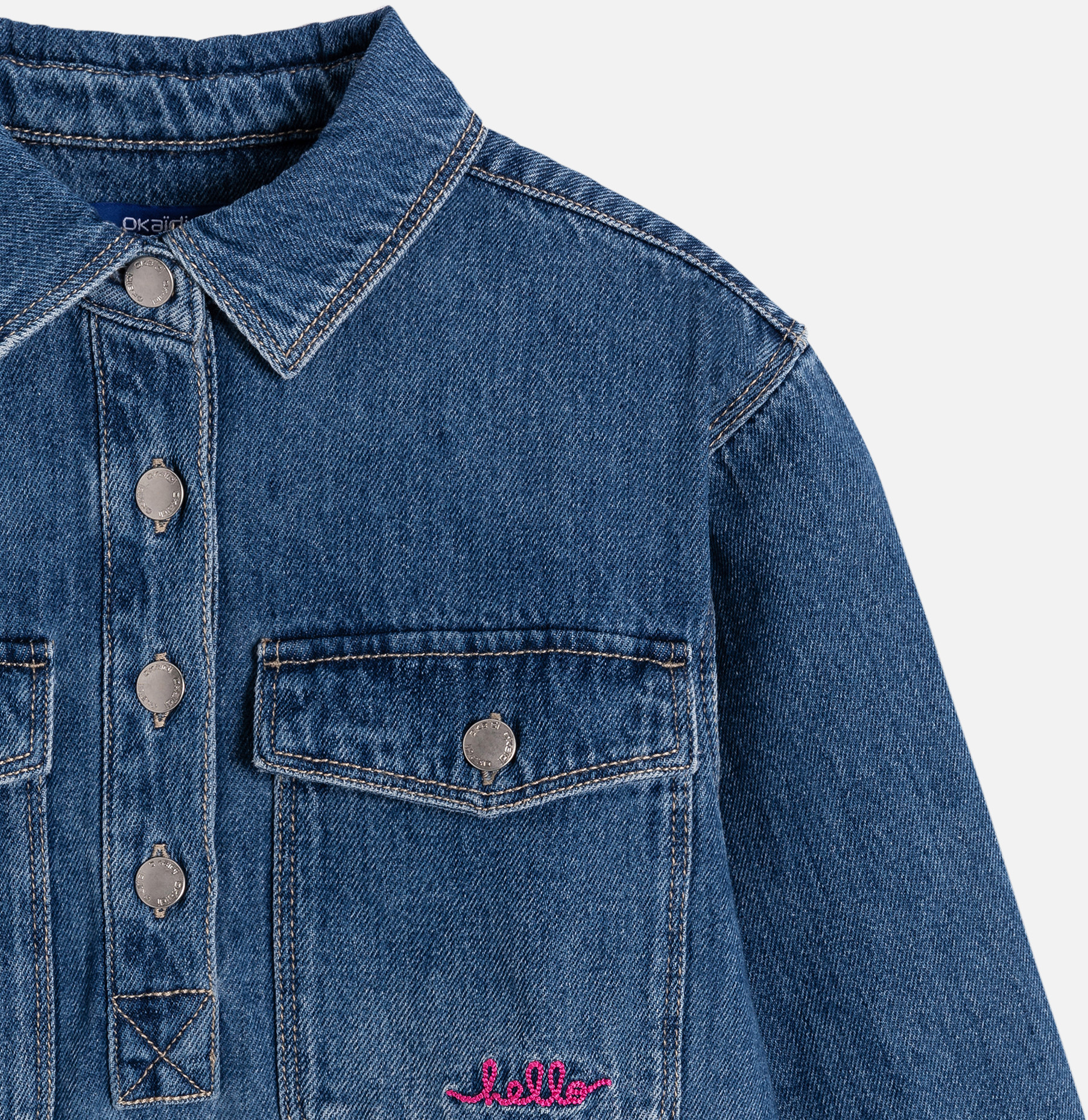 Robe denim bleu Fille