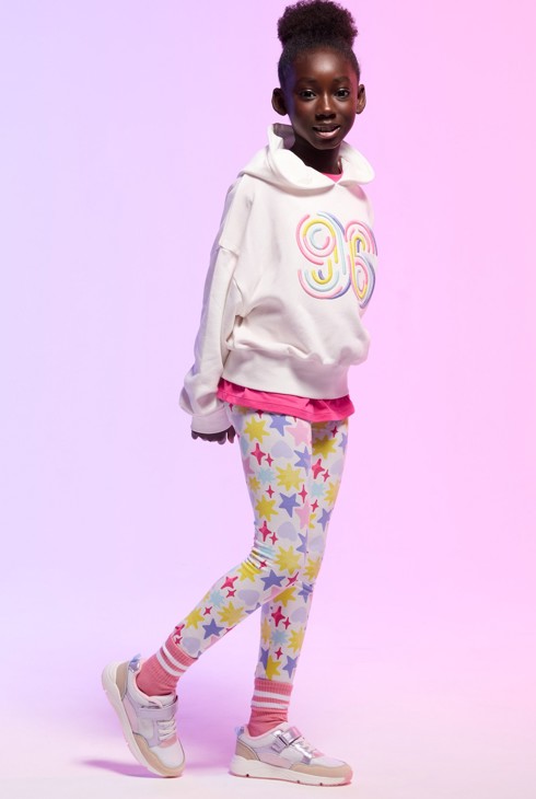 Mehrfarbige Leggings mit Sternen für Mädchen 1