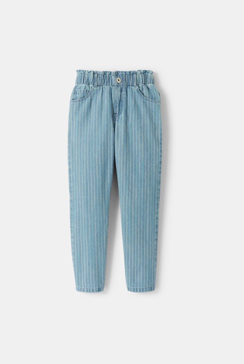 Blauwe gestreepte spijkerbroek voor meisjes 2