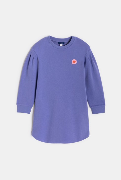 Robe violette à manches bouffantes Fille 2