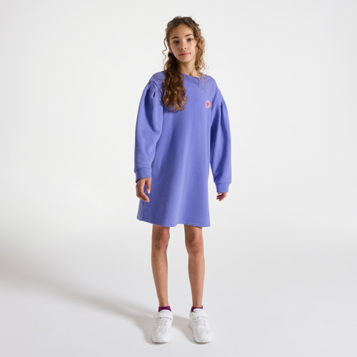 Robe Violette À Manches Bouffantes Fille - Bleu Jacinthe - 12A - OKAIDI