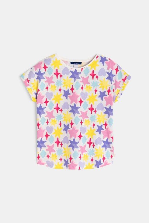Mehrfarbiges T-Shirt mit Sternen für Mädchen 1