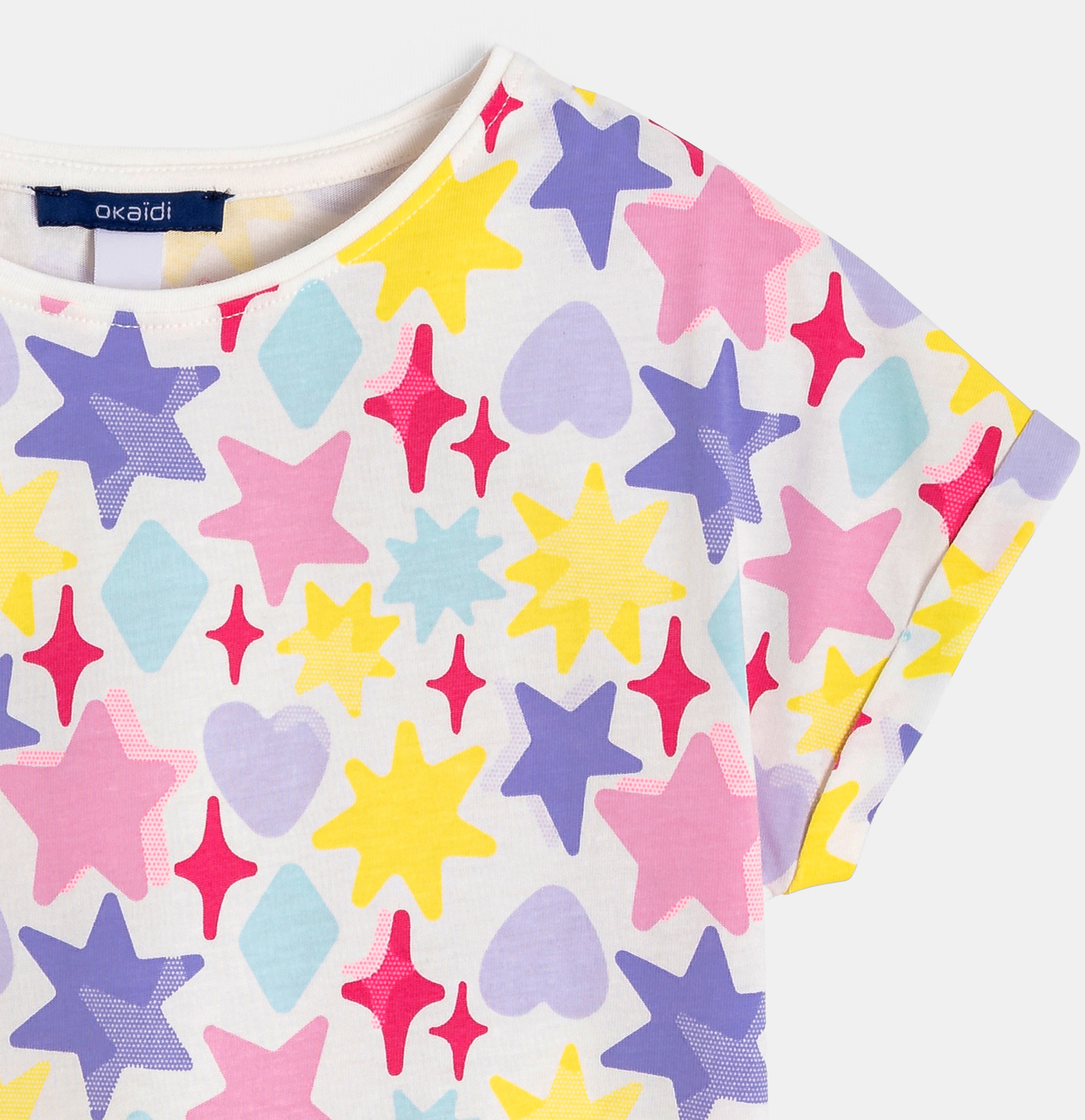 Mehrfarbiges T-Shirt mit Sternen für Mädchen 2