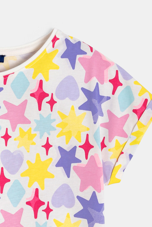 T-shirt étoiles multicolore fille