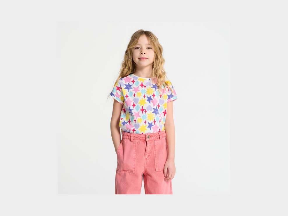 Camiseta estrellas multicolor niña 1