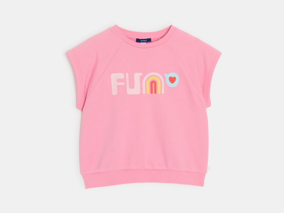 T-shirt manches courtes rose fille 2