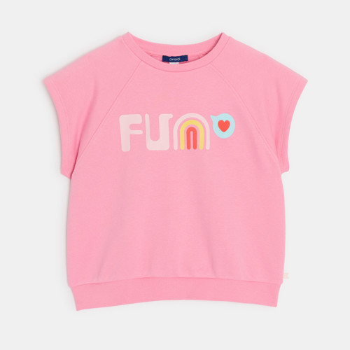 T-shirt Manches Courtes Rose Fille - Rose Malabar - 6A - OKAIDI