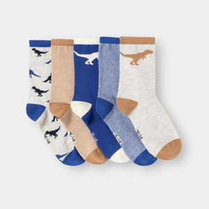 Chaussettes dinosaures bleu garçon (lot de 5)