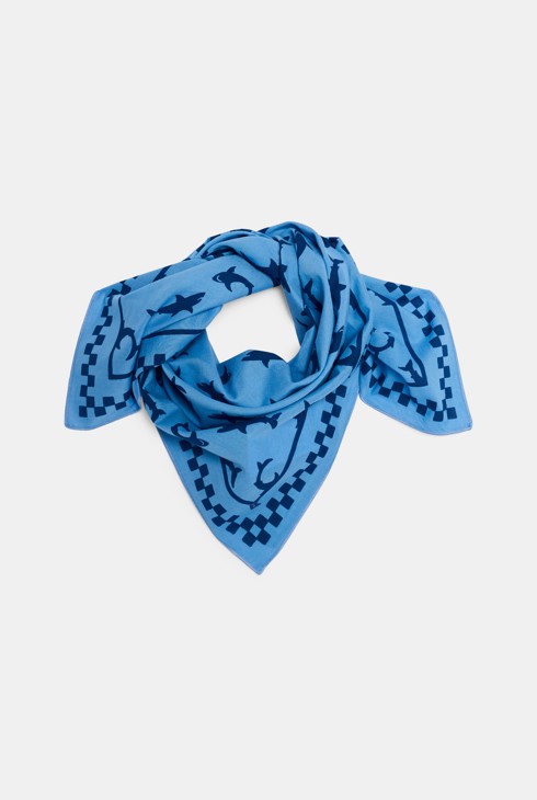 Halstuch Haifischprint blau Jungen Mädchen 1