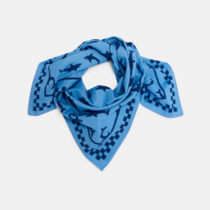 Foulard imprimé requins bleu mixte