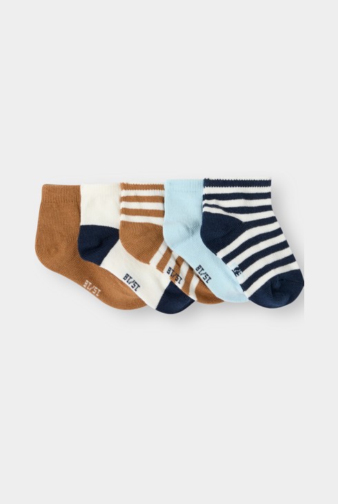 Chaussettes basses marron bébé garçon (lot de 5) 1