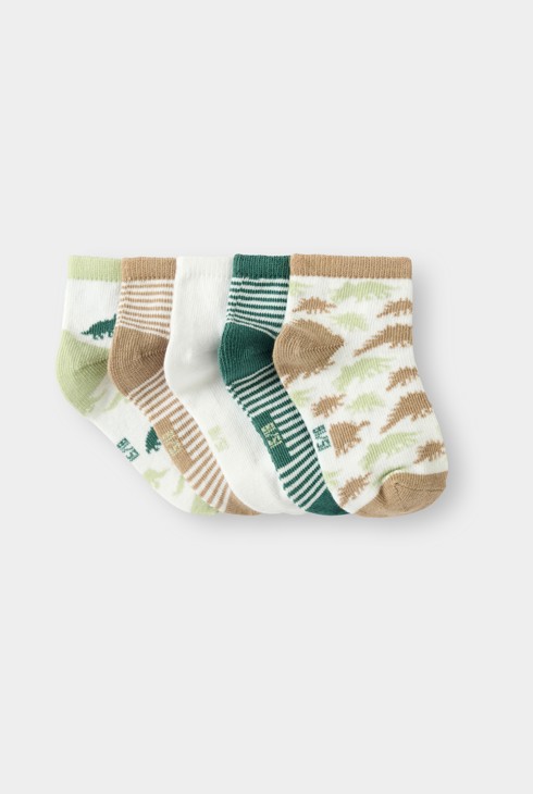 Dečkovske zelene nogavice z dinozavri (komplet 5 kosov) 1