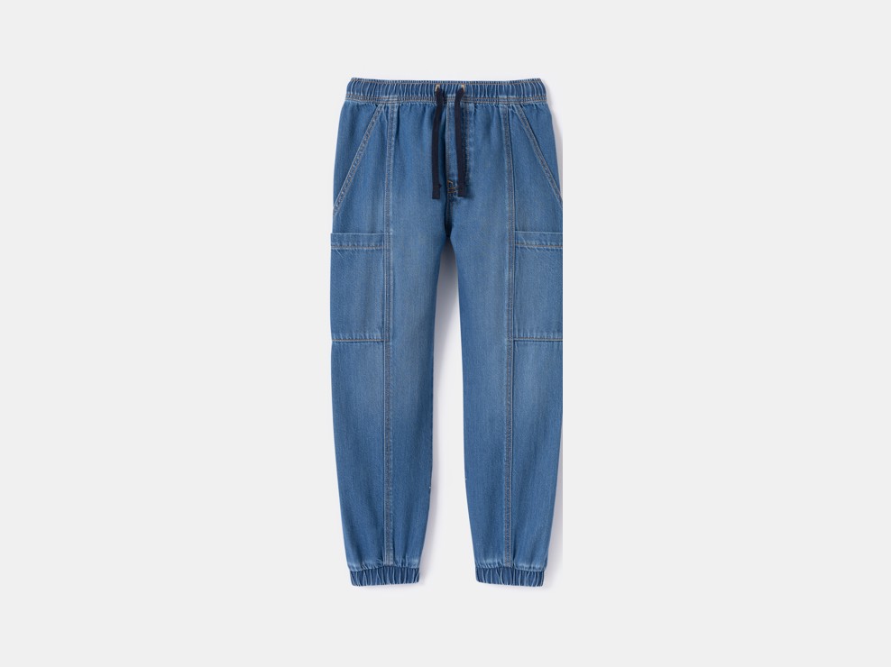 Pantalon jogger denim bleu garçon 1