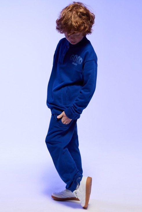 Plave hlače za jogging s džepovima za dječake 1