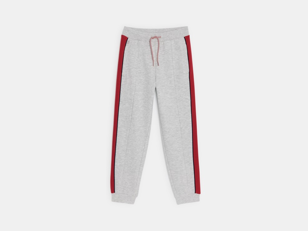 Zweifarbige Jogginghose in Grau für Jungen 1