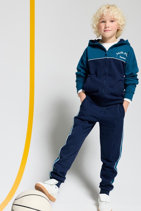 Zweifarbige Jogginghose in Blau für Jungen 1