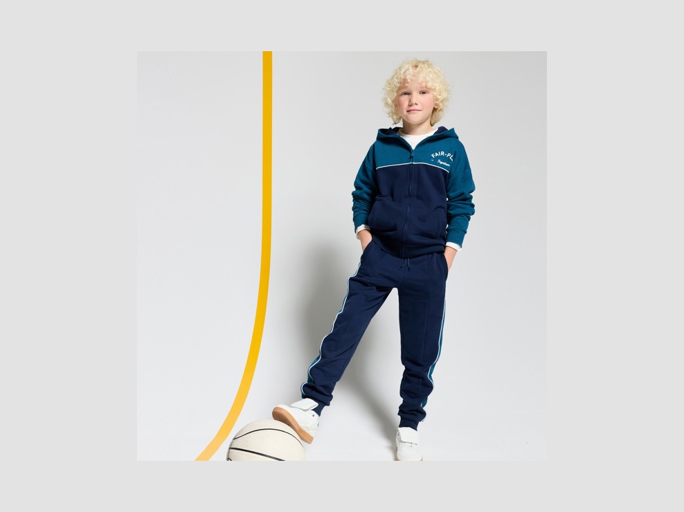 Jogging bicolore bleu garçon 1