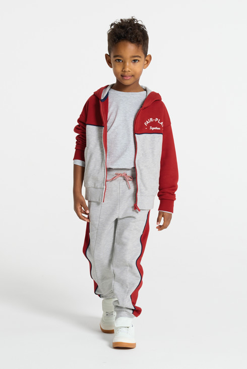 Fantovske dvobarvne sive jogging hlače 1