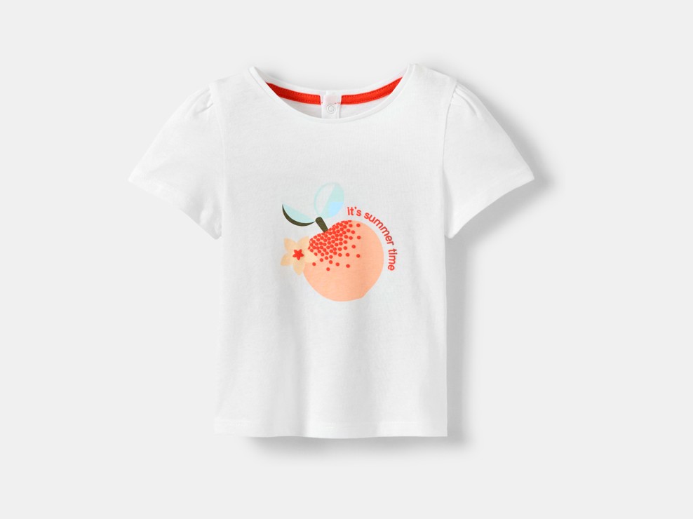 Camiseta punto jersey frutas blanco bebé niña 2