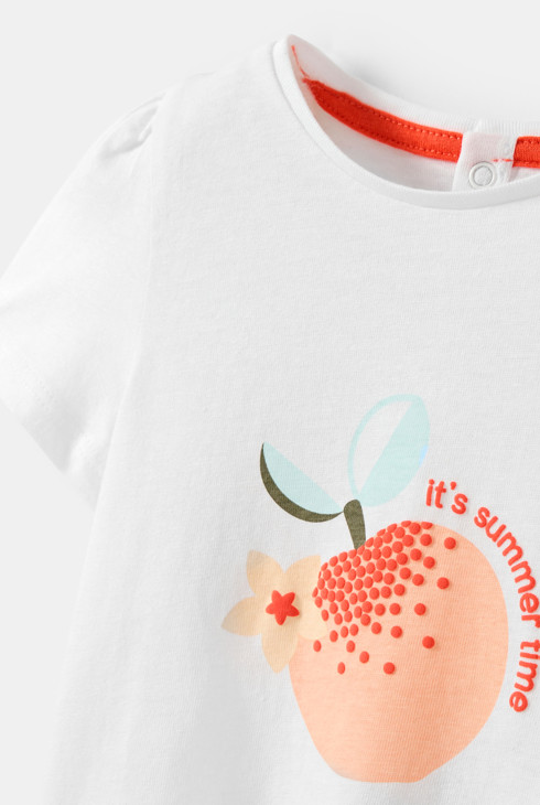 T-Shirt Jersey Früchte weiß Kleinkind Mädchen