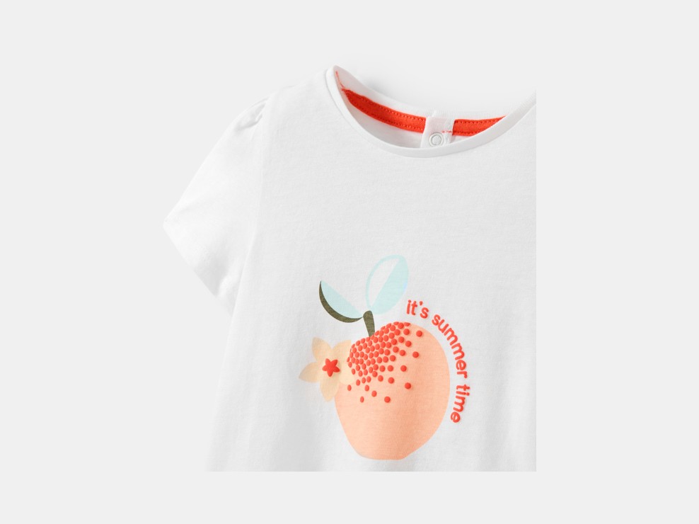 T-shirt jersey fruits blanc bébé fille 2