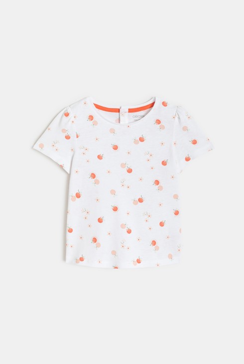 T-shirt jersey fruits blanc bébé fille