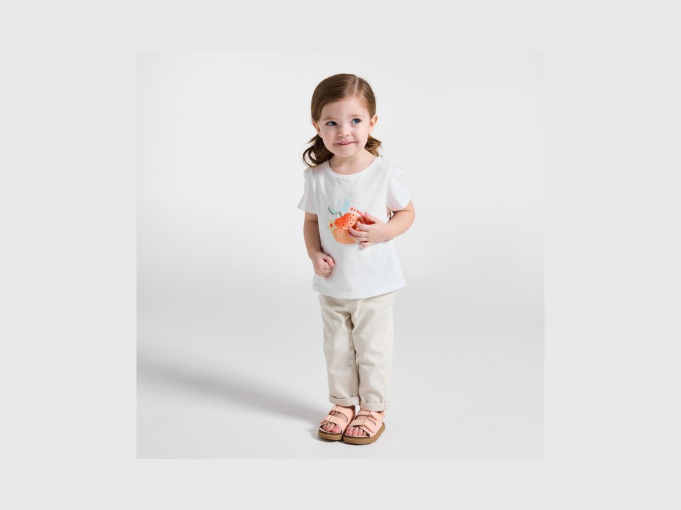 Camiseta punto jersey frutas blanco bebé niña 1