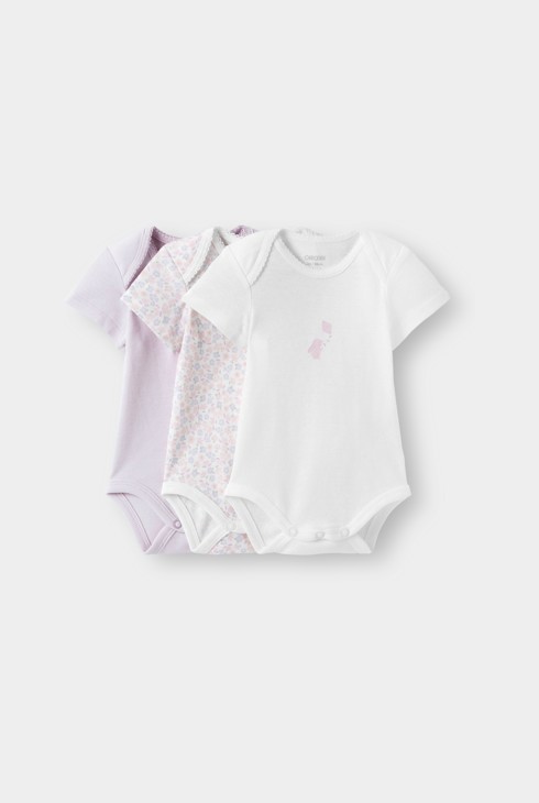 Body col US blanc bébé fille (lot de 3) 1