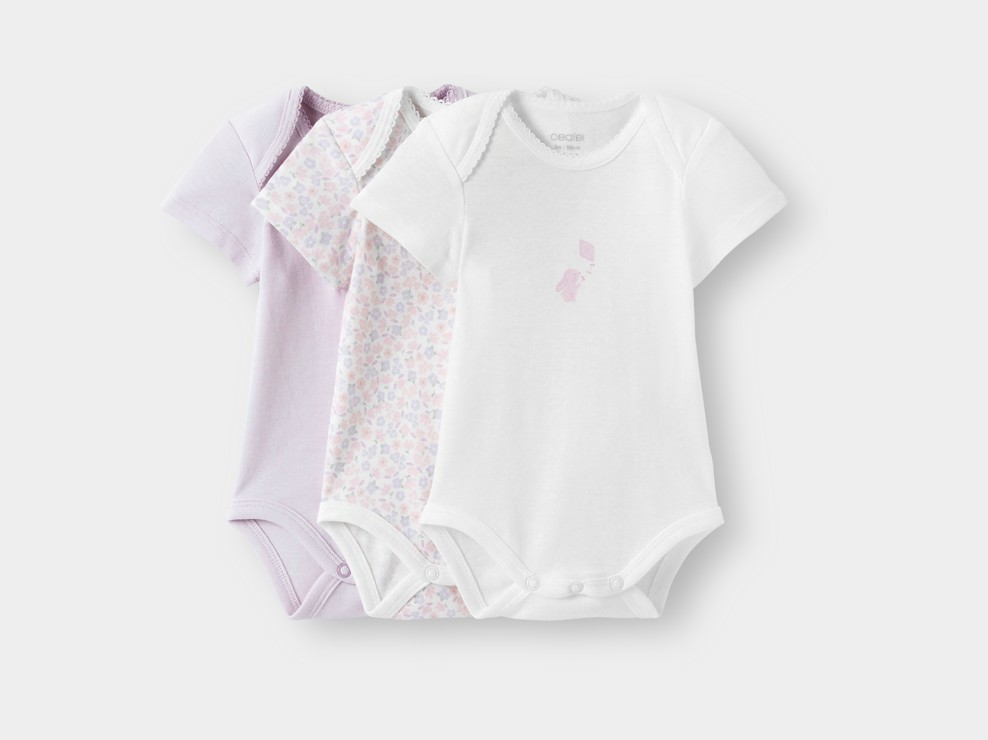 Body US-Kragen weiß Kleinkind Mädchen (3er-Pack) 1