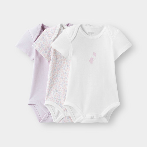 Body Col Us Blanc Bébé Fille (lot De 3) - Rose Pivoine - 18M - OBAIBI