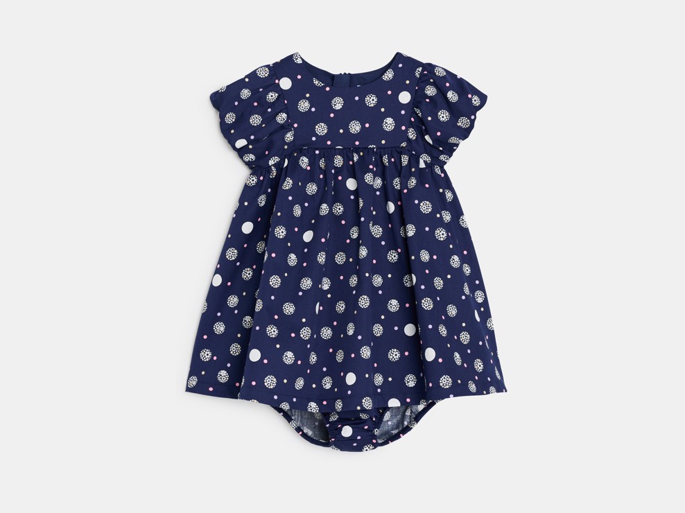 Kleid marineblau mit Punkten Kleinkind Mädchen 1