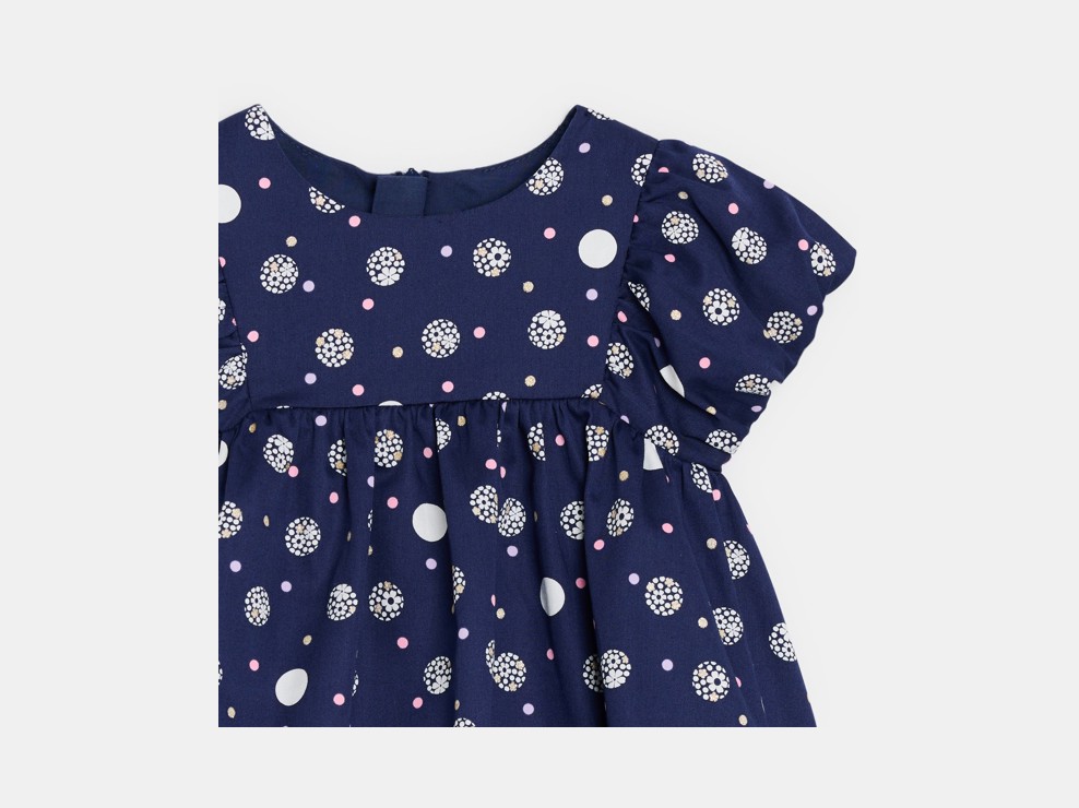 Kleid marineblau mit Punkten Kleinkind Mädchen 2