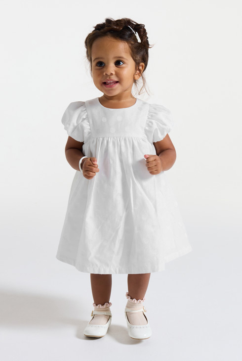 Vestit blanc de punts bebè nena 1